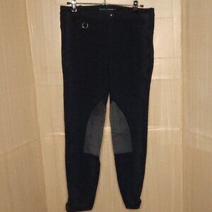 Ralph Lauren Navy Blue Riding Pants With Grey Patches 6